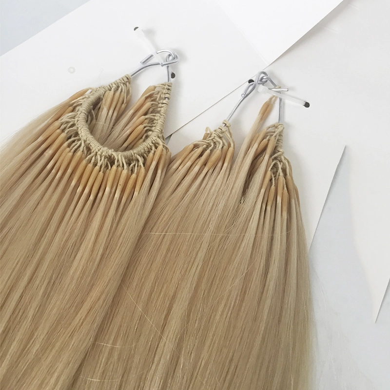 Blonde color korea cotton thread human hair extension pre bonded HJ 029